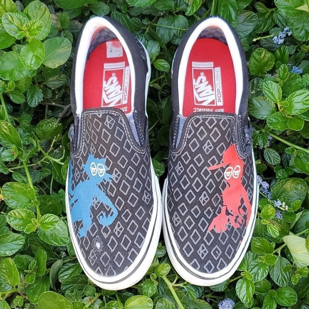 Vans x Krooked by Natas for Ray Barbee Popcush Sk8 Skateboarding Shoes 9.5